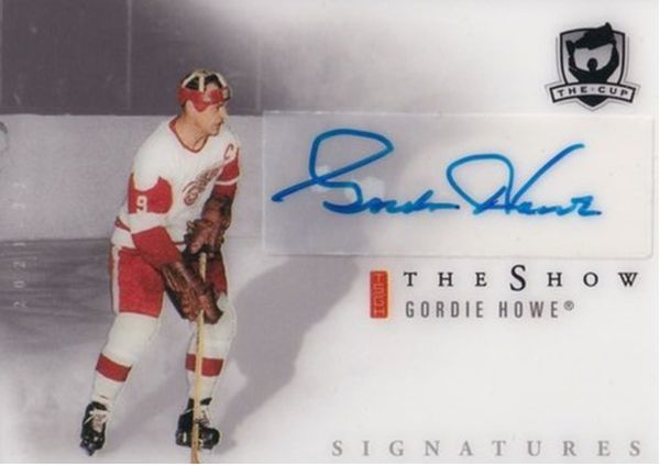 AUTO karta GORDIE HOWE 21-22 UD The CUP The Show Signatures číslo SW-4